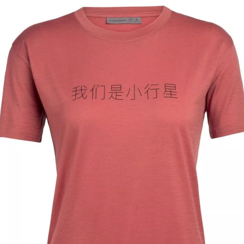 NWT RARE Icebreaker shinjitai Asteroid Merino Women's T Shirt Rose Women Small